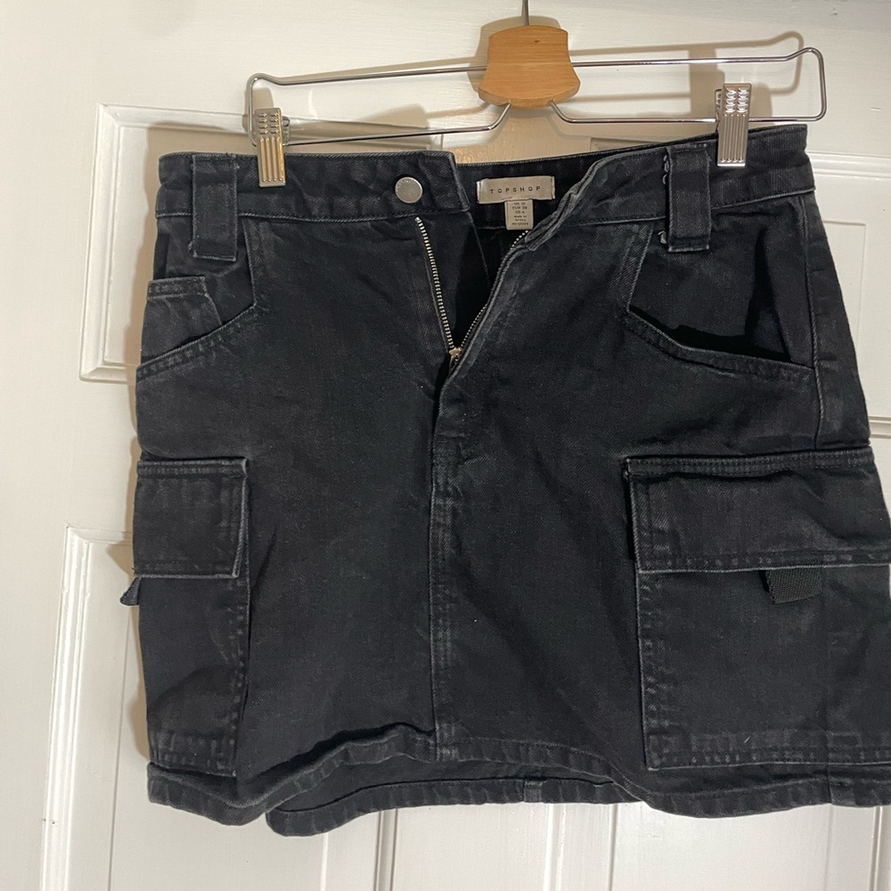 Black topshop cargo skirt